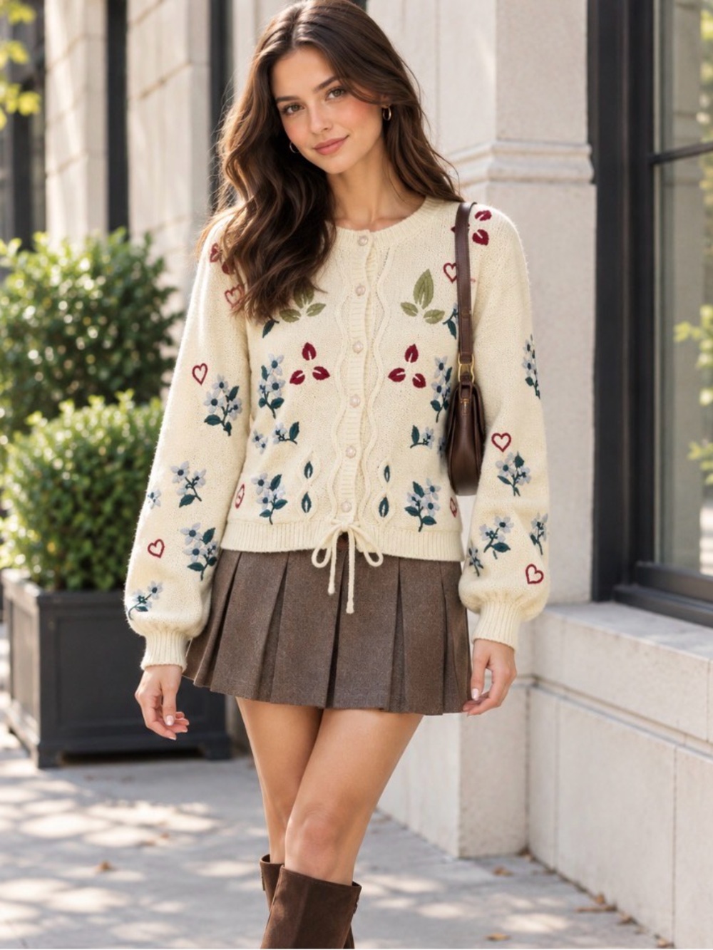 NWOT VICI Cream Embroidered Cardigan – Size M